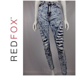 RED FOX | HIGH WAISTED DISTRESSED DENIM JEANS